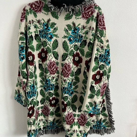 Anthropologie Floral Intarsia Cardigan Sweater By Aldomartins XS - Picture 3 of 6